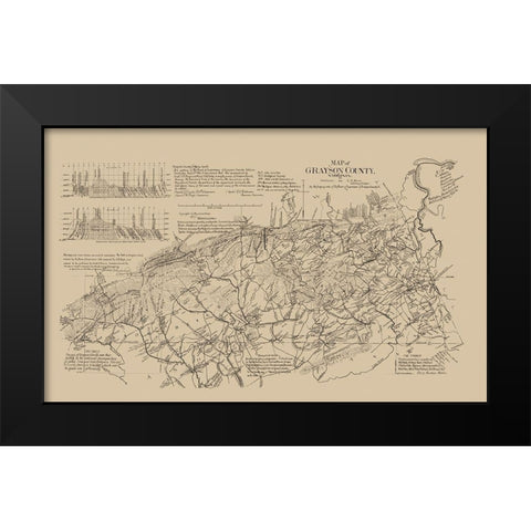 Grayson County Virginia - Boyd 1897 Black Modern Wood Framed Art Print by Boyd