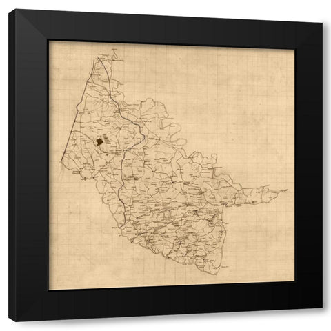 Hanover County Virginia - 1860 x 23 x 23.57 Black Modern Wood Framed Art Print with Double Matting by Unknown