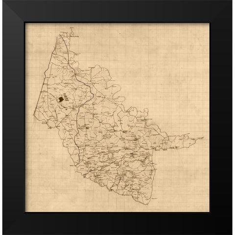Hanover County Virginia - 1860 x 23 x 23.57 Black Modern Wood Framed Art Print by Unknown