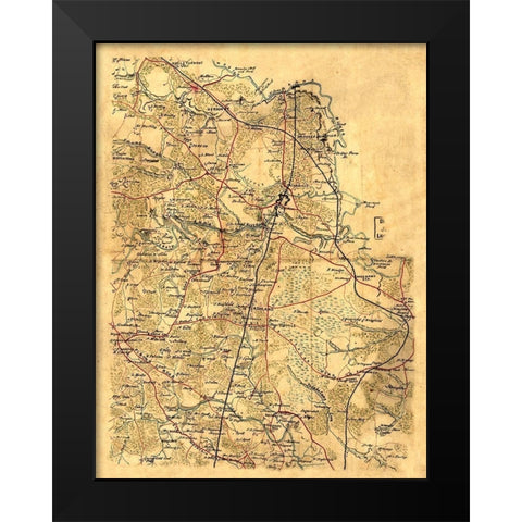 Hanover County Virginia - 1860 Black Modern Wood Framed Art Print by Unknown