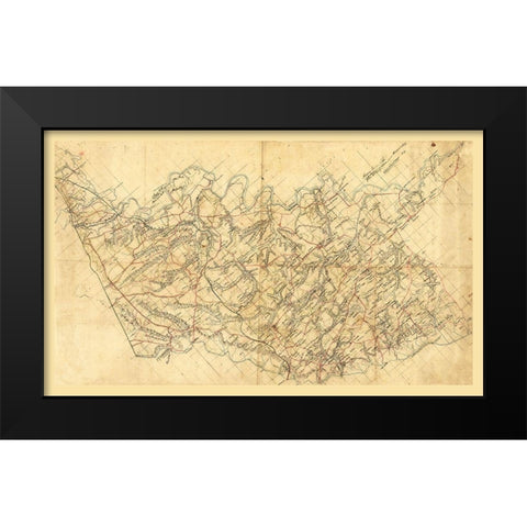 Hanover County Virginia - Strong 1860 Black Modern Wood Framed Art Print by Strong