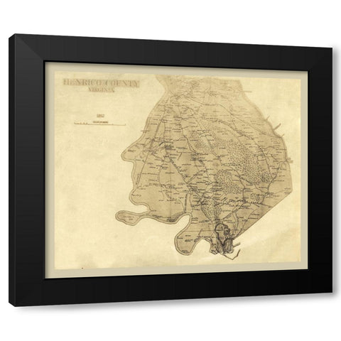 Henrico County Virginia - 1862 Black Modern Wood Framed Art Print by Unknown
