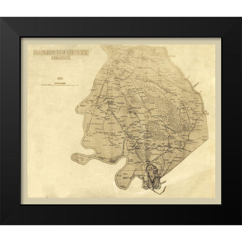 Henrico County Virginia - 1862 Black Modern Wood Framed Art Print by Unknown