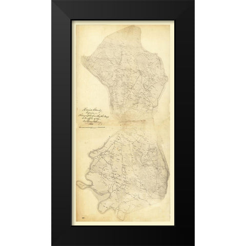 Henrico County Virginia - Smith 1864 Black Modern Wood Framed Art Print by Smith