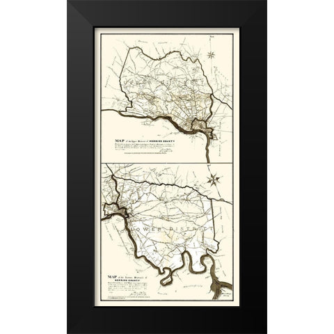 Henrico County Virginia - Hancock 1887 Black Modern Wood Framed Art Print by Hancock