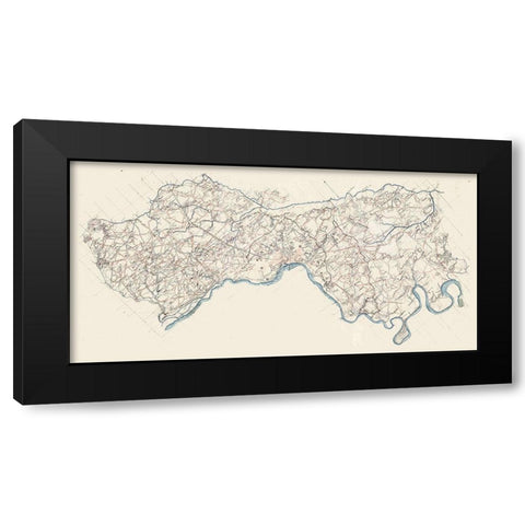 Henrico County Virginia - 1864 Black Modern Wood Framed Art Print with Double Matting by Unknown