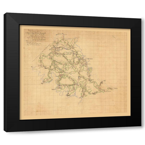King William County Virginia - Hotchkiss 1863 Black Modern Wood Framed Art Print by Hotchkiss
