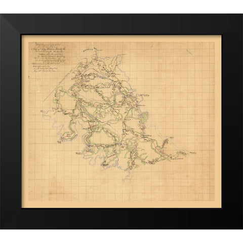 King William County Virginia - Hotchkiss 1863 Black Modern Wood Framed Art Print by Hotchkiss