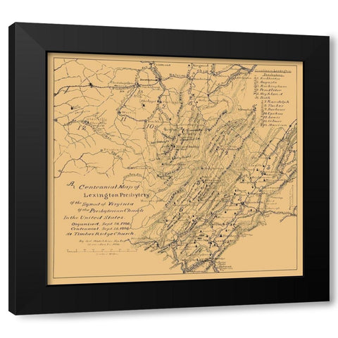 Lexington Presbyterian Synod of Virginias 1886 Black Modern Wood Framed Art Print by Hotchkiss