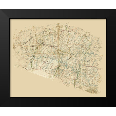 Louisa County Virginia - 1860 Black Modern Wood Framed Art Print by Unknown