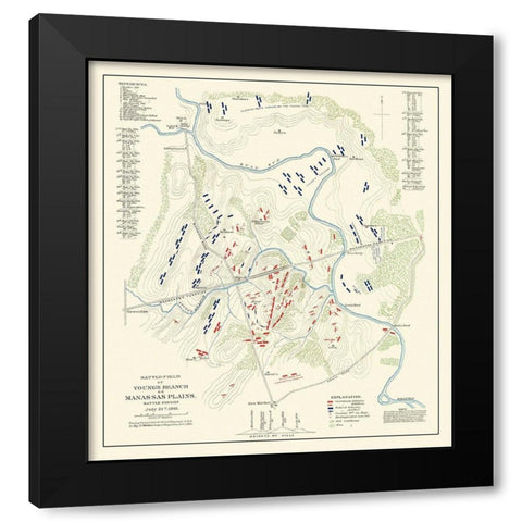 Youngs Branch Manassas Plains Virginia Black Modern Wood Framed Art Print with Double Matting by Michler