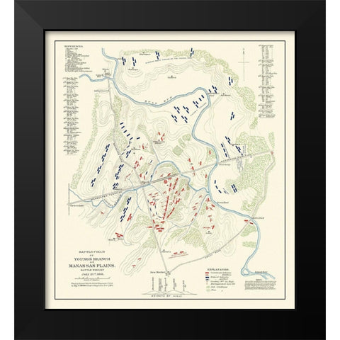 Youngs Branch Manassas Plains Virginia Black Modern Wood Framed Art Print by Michler