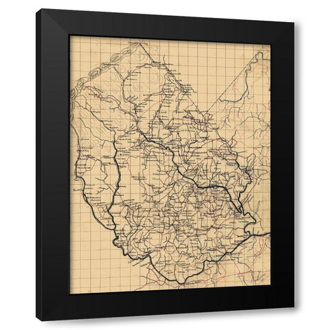 Madison County Virginia - 1860 Black Modern Wood Framed Art Print by Unknown