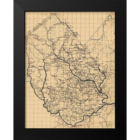 Madison County Virginia - 1860 Black Modern Wood Framed Art Print by Unknown