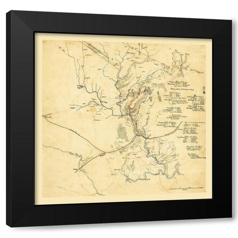 Manassas Virginia - 1861 Black Modern Wood Framed Art Print by Unknown