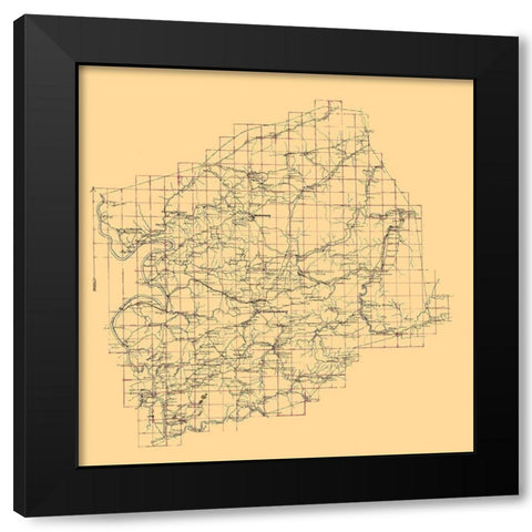 Montgomery County Virginia - 1860 Black Modern Wood Framed Art Print with Double Matting by Unknown