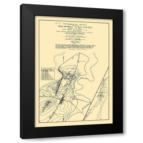 New Market Virginia - Colonna 1864 Black Modern Wood Framed Art Print with Double Matting by Colonna