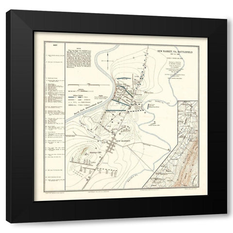 New Market Virginia - Colonna 1864 Black Modern Wood Framed Art Print with Double Matting by Colonna
