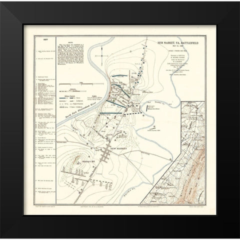 New Market Virginia - Colonna 1864 Black Modern Wood Framed Art Print by Colonna