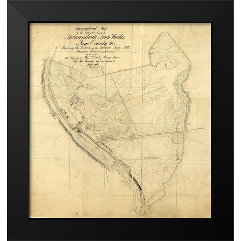 Page County Virginia - Hotchkifs 1865 Black Modern Wood Framed Art Print by Hotchkifs