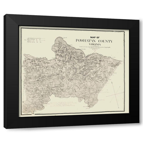 Powhatan County Virginia - Campbell 1864 Black Modern Wood Framed Art Print by Cambell
