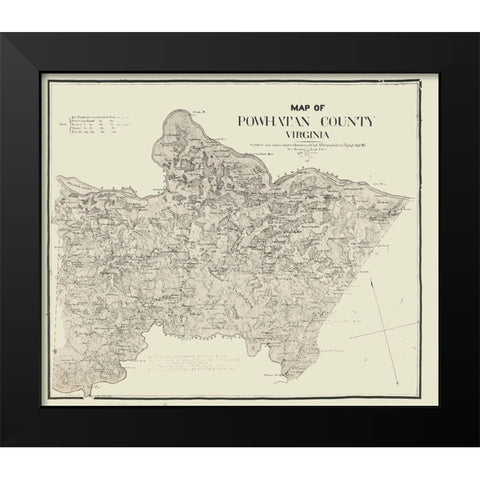 Powhatan County Virginia - Campbell 1864 Black Modern Wood Framed Art Print by Cambell