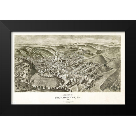 Pocahontas Virginia - Fowler 1911 Black Modern Wood Framed Art Print by Fowler