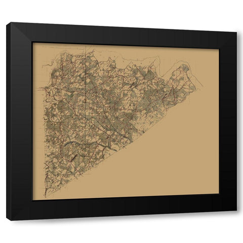 Prince George County Virginia - 1864 Black Modern Wood Framed Art Print with Double Matting by Unknown