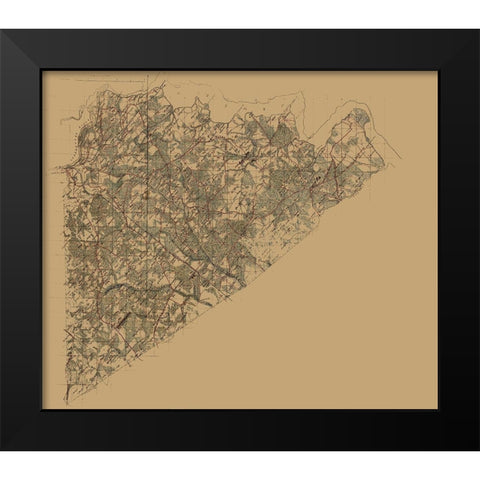 Prince George County Virginia - 1864 Black Modern Wood Framed Art Print by Unknown