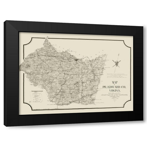 Prince Edward County Virginia - Cassell 1864 Black Modern Wood Framed Art Print with Double Matting by Cassell