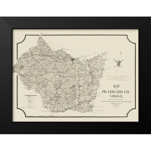 Prince Edward County Virginia - Cassell 1864 Black Modern Wood Framed Art Print by Cassell