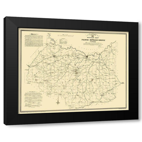 Prince Edward County Virginia - Jacob 1879 Black Modern Wood Framed Art Print with Double Matting by Jacob