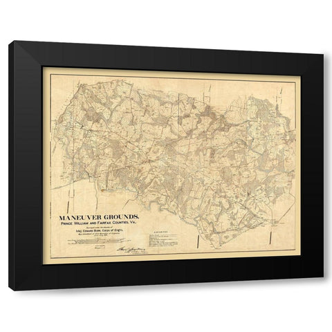 Prince William County Virginia - Burr 1904 Black Modern Wood Framed Art Print with Double Matting by Burr