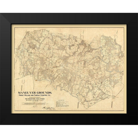 Prince William County Virginia - Burr 1904 Black Modern Wood Framed Art Print by Burr