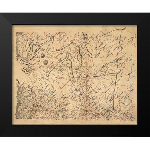 Rappahannock County Virginia - 1860 Black Modern Wood Framed Art Print by Unknown