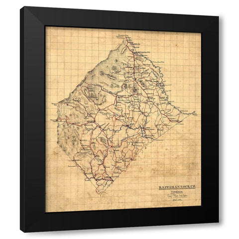 Rappahannock County Virginia - 1863 Black Modern Wood Framed Art Print by Unknown