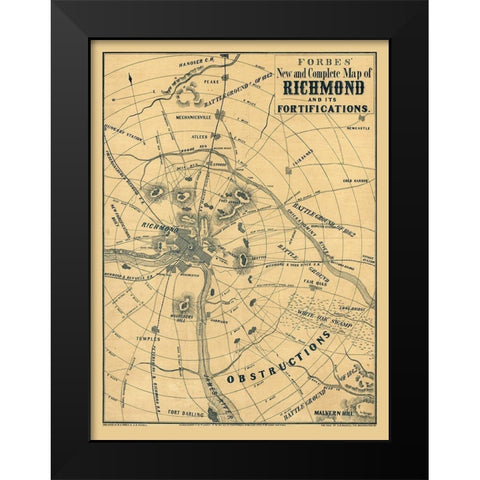 Richmond Virginia - Forbes 1864 Black Modern Wood Framed Art Print by Forbes
