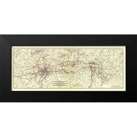 Richmond Petersburg Virginia - Filcher 1907 Black Modern Wood Framed Art Print by Filcher