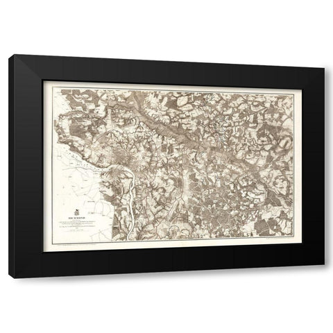 Richmond Virginia - Humphreys 1867 Black Modern Wood Framed Art Print with Double Matting by Humphreys