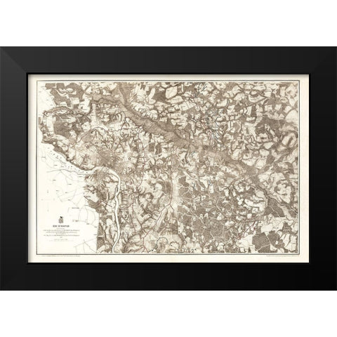 Richmond Virginia - Humphreys 1867 Black Modern Wood Framed Art Print by Humphreys