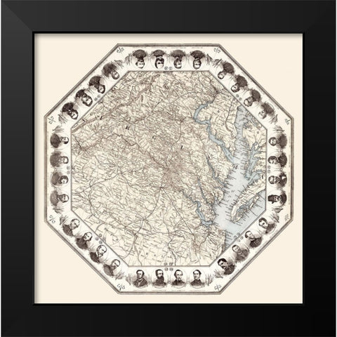 Virginia - 1860 Black Modern Wood Framed Art Print by Unknown