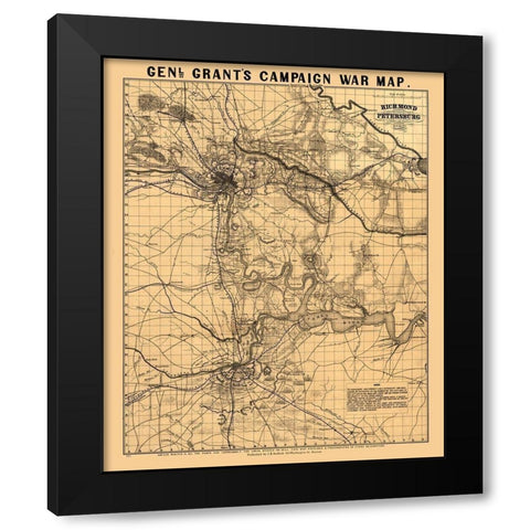 Richmond County Virginia - Bufford 1864 Black Modern Wood Framed Art Print with Double Matting by Bufford