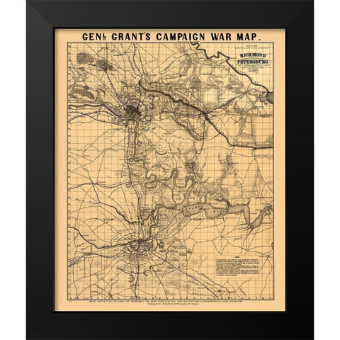 Richmond County Virginia - Bufford 1864 Black Modern Wood Framed Art Print by Bufford