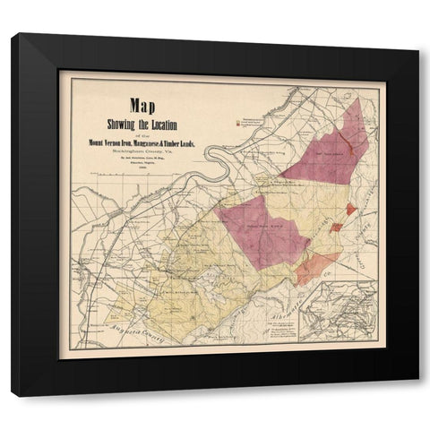 Rockingham County Virginia - Hotchkiss1888 Black Modern Wood Framed Art Print by Hotchkiss