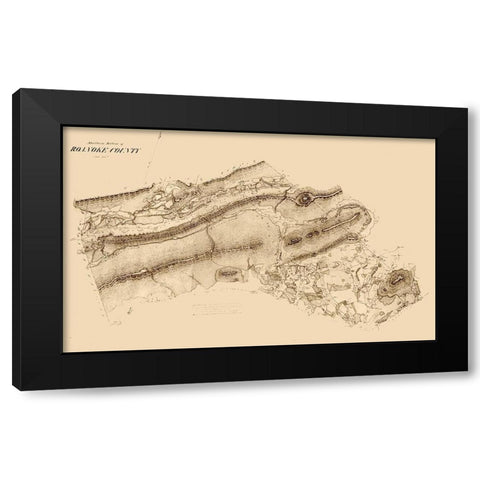 Roanoke County Virginia - 1860 Black Modern Wood Framed Art Print by Unknown