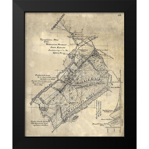 Rockbridge County Virginia - Hotchkiss 1882 Black Modern Wood Framed Art Print by Hotchkiss