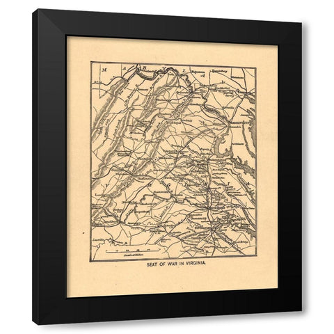 Seat of War Virginia 1865 Black Modern Wood Framed Art Print with Double Matting by Unknown