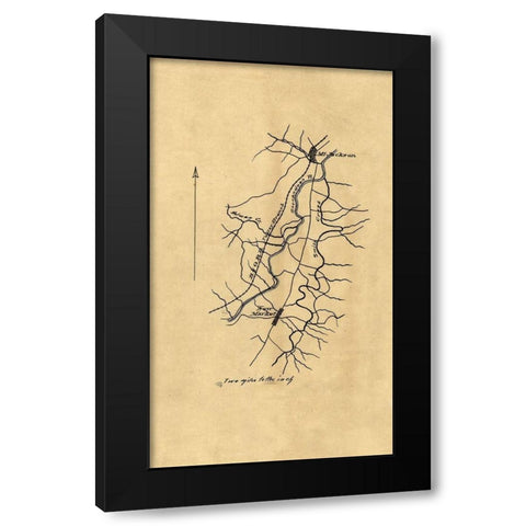 Shenandoah County Virginia - 1863 Black Modern Wood Framed Art Print with Double Matting by Unknown