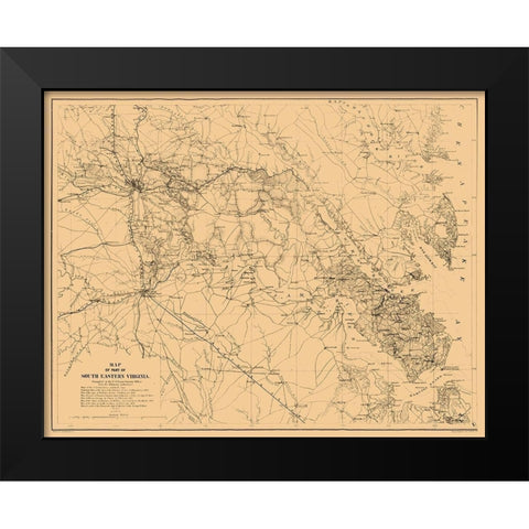 South Eastern Virginia - Cooke 1862 Black Modern Wood Framed Art Print by Cooke