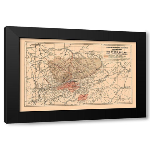 South Western Virginia - Nader 1892 Black Modern Wood Framed Art Print with Double Matting by Nader